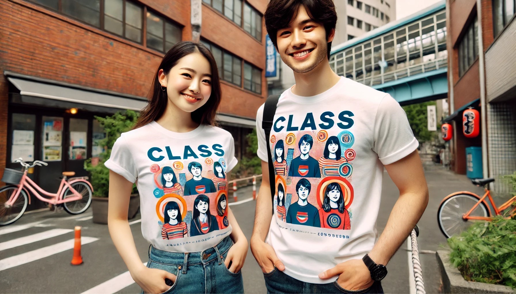 かわいいクラスTシャツのコーディネート例